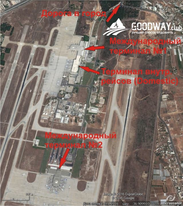 Схема Аэропорта Анталии