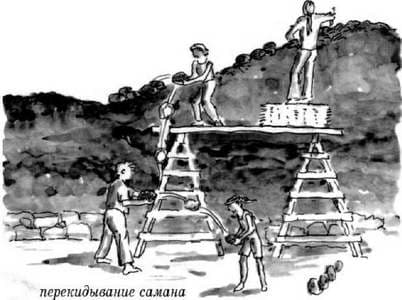 Дом из самана-Перенос комков